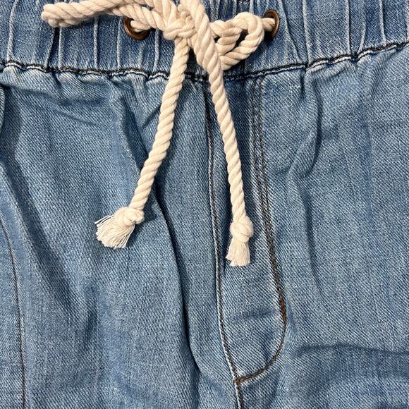 J Jill Pants Womens Denim Chambray Pull On Elastic Drawstring Cropped Blue 3X - Picture 8 of 12